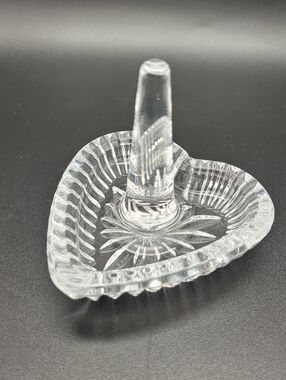 Vintage Waterford Crystal Ring Holder Heart Shaped Signed 3” Trinket Dish